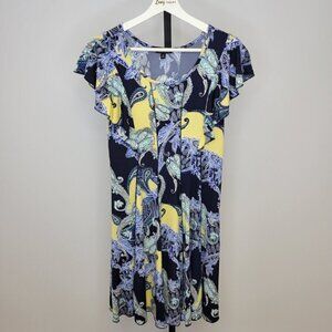 Sami & Jo Textured seamed, Paisley Flowy Dress